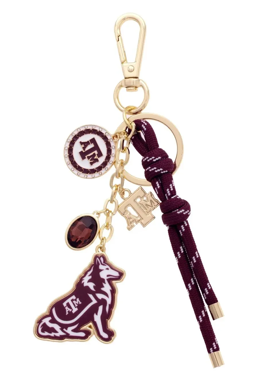 Texas A&M Aggies Cluster Bag Charm | Maroon & Gold